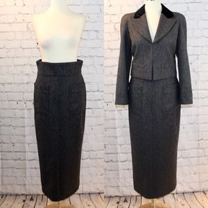 Chanel tweed high waisted maxi skirt